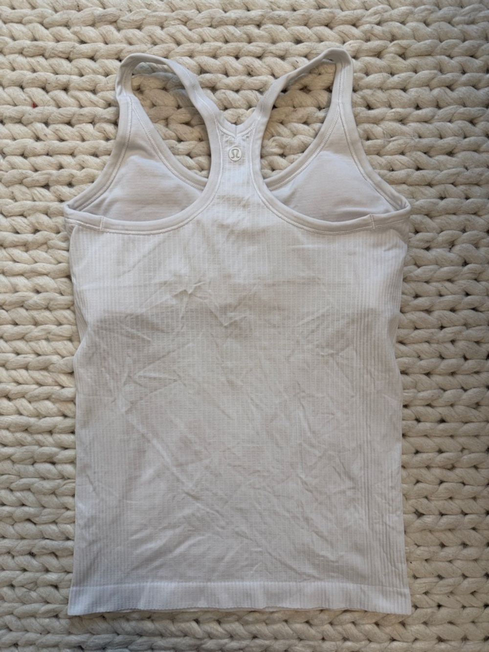 lululemon athletica Ebb to street White Ribbed Racerback Tank - Picture 2 of 3
